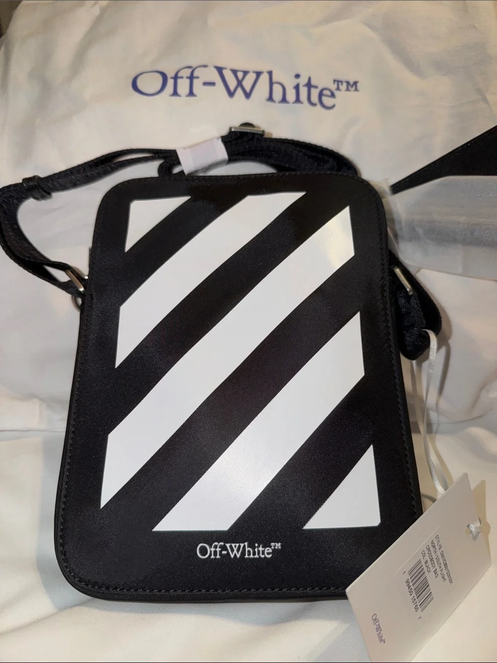 NWT Off-White Diagonals Logo-Print Shoulder Crossbody Bag w/ Dustbag - 100% Auth